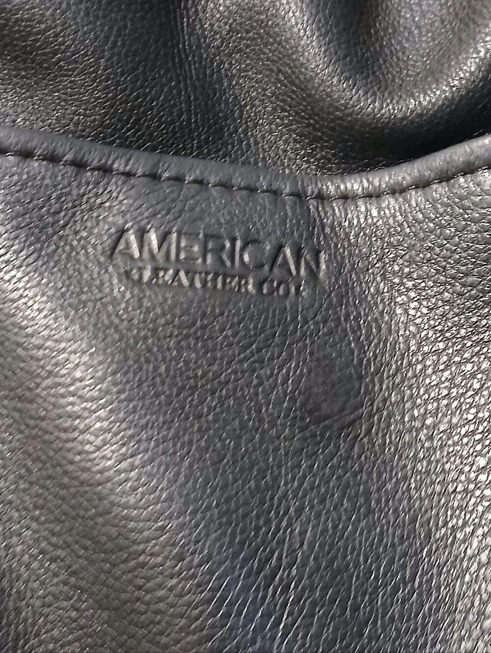 American Leather Co Black Leather Shoulder Bag Hobo Purse Slouchy Brass Accents